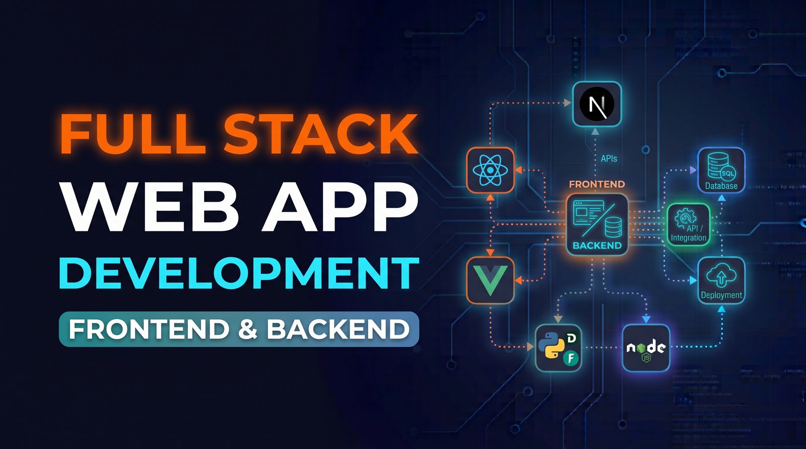 I will build your full stack web application with frontend, backend and database